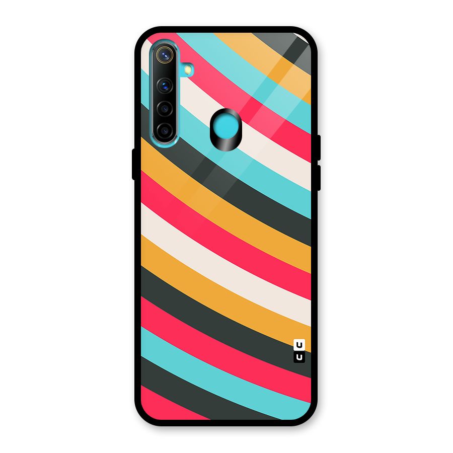 Retro Style Minimal Curves Glass Back Case for Realme 5i