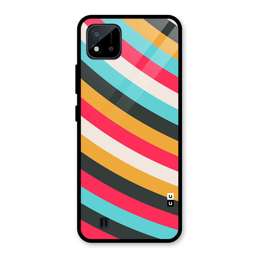 Retro Style Minimal Curves Glass Back Case for Realme C11 2021
