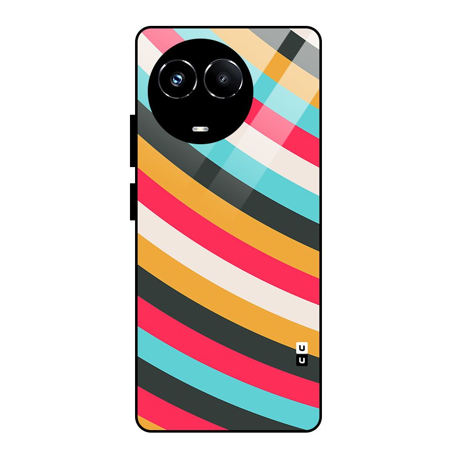 Retro Style Minimal Curves Glass Back Case for Realme Narzo 60X