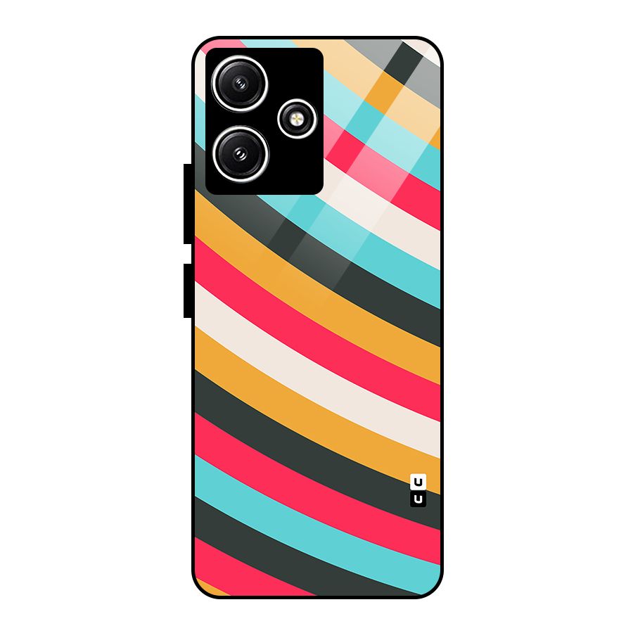 Retro Style Minimal Curves Glass Back Case for Redmi 12 5G