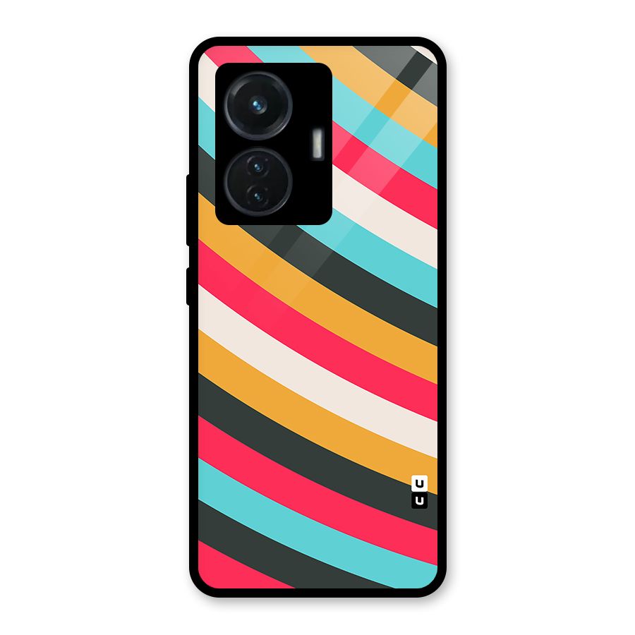 Retro Style Minimal Curves Glass Back Case for Vivo T1 44W