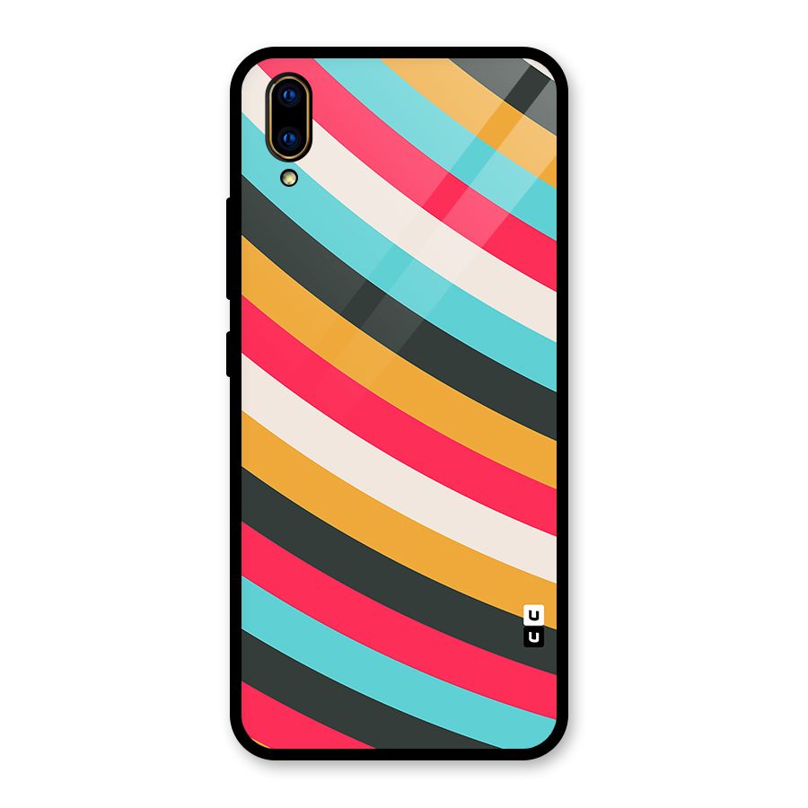 Retro Style Minimal Curves Glass Back Case for Vivo V11 Pro