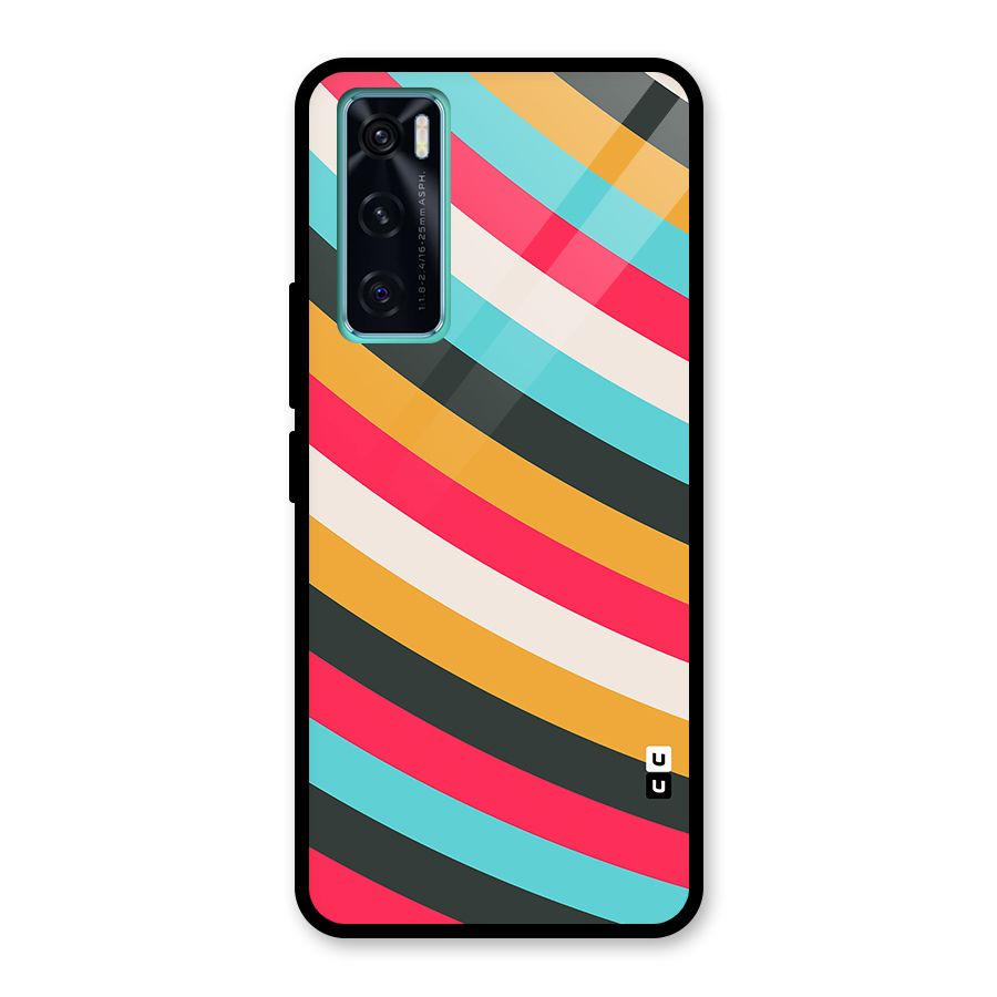 Retro Style Minimal Curves Glass Back Case for Vivo V20 SE