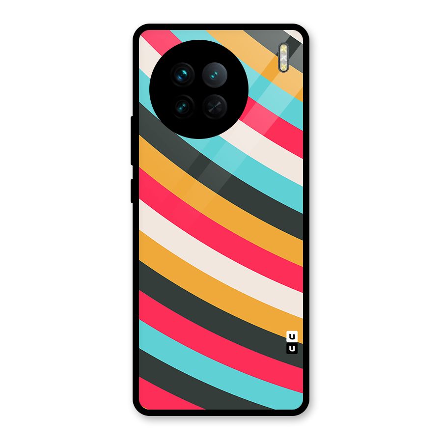 Retro Style Minimal Curves Glass Back Case for Vivo X90