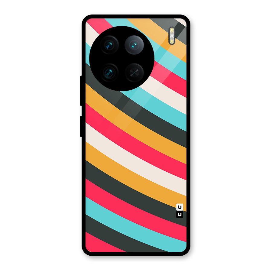 Retro Style Minimal Curves Glass Back Case for Vivo X90 Pro