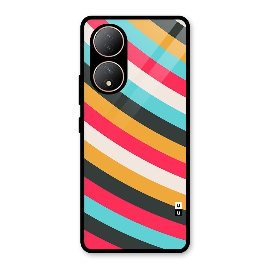 Retro Style Minimal Curves Glass Back Case for Vivo Y100A