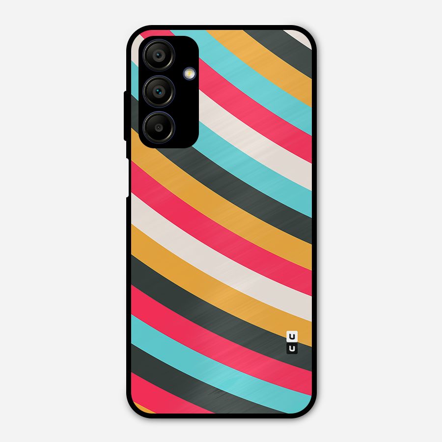 Retro Style Minimal Curves Metal Back Case for Galaxy A15 5G