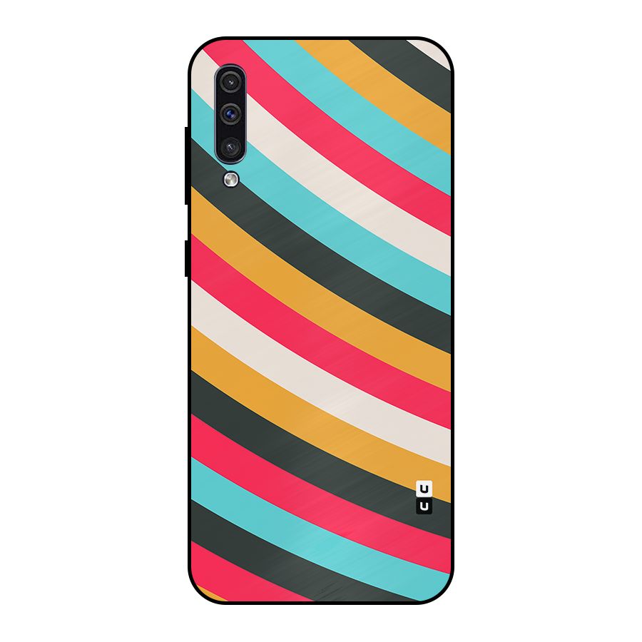Retro Style Minimal Curves Metal Back Case for Galaxy A30s