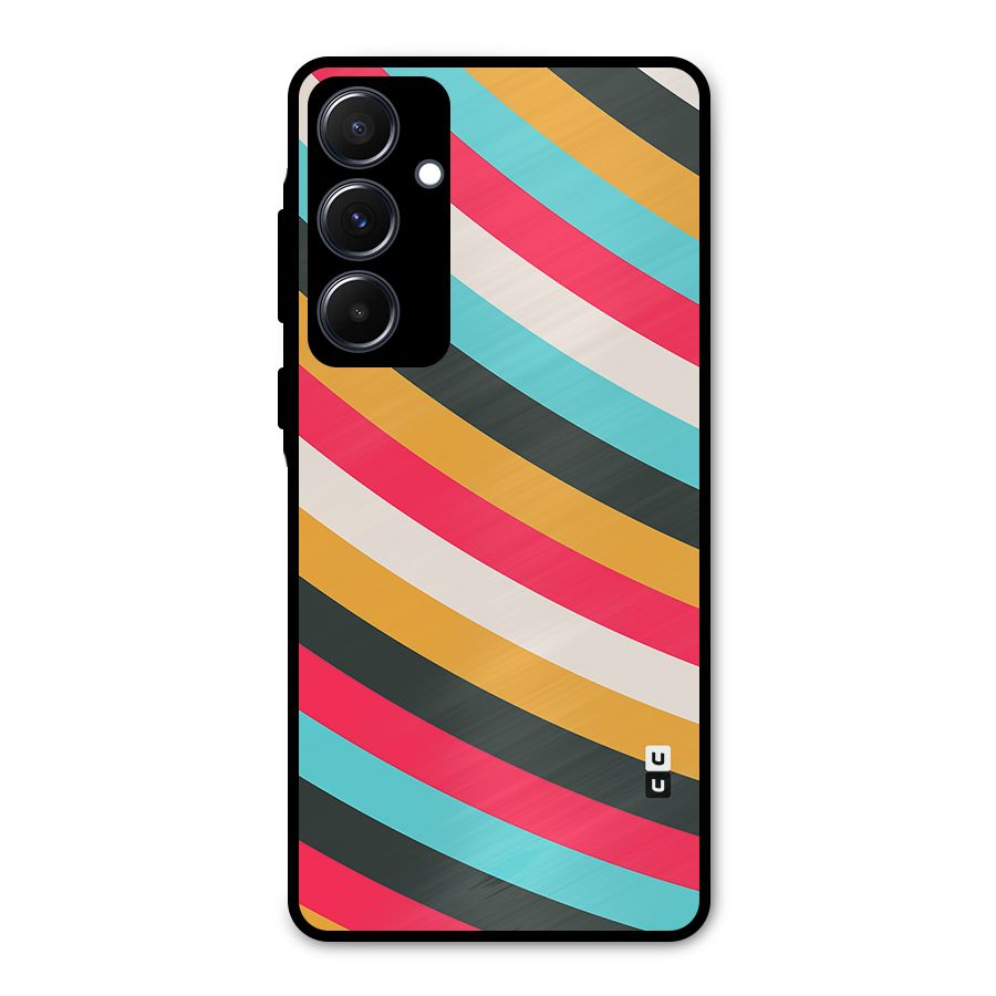Retro Style Minimal Curves Metal Back Case for Galaxy A55