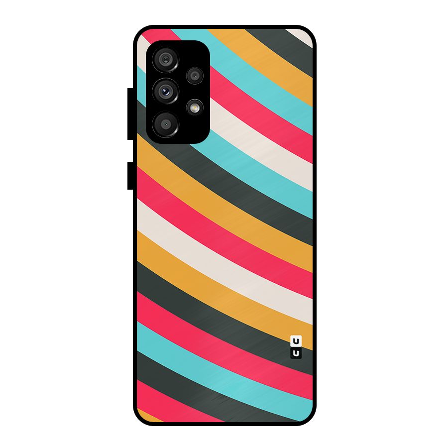 Retro Style Minimal Curves Metal Back Case for Galaxy A73 5G