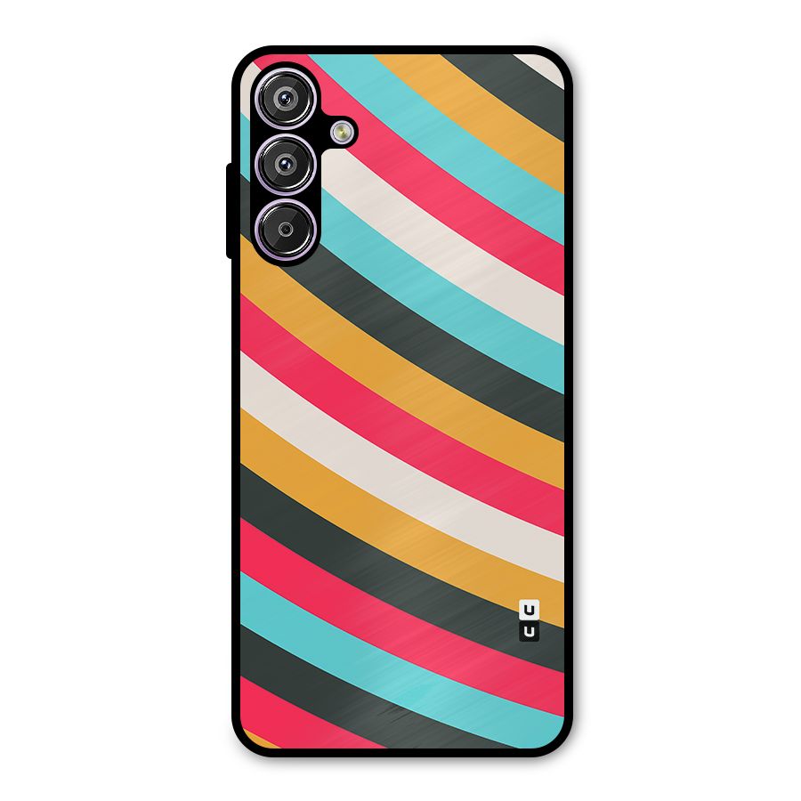 Retro Style Minimal Curves Metal Back Case for Galaxy M15