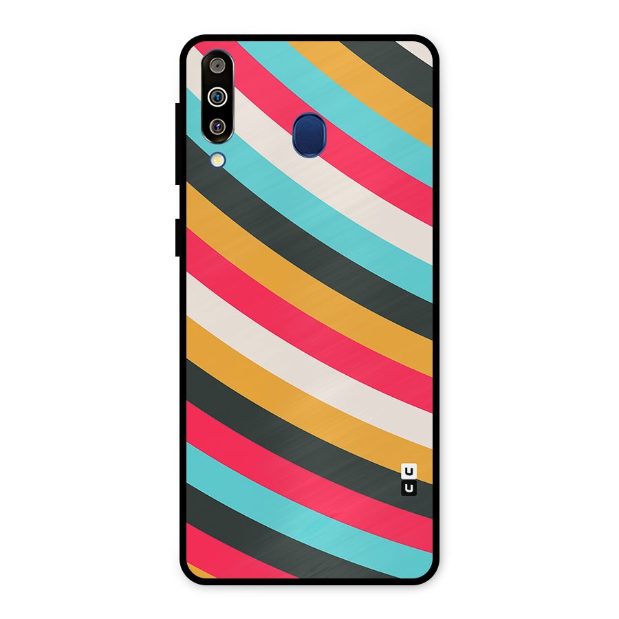 Retro Style Minimal Curves Metal Back Case for Galaxy M30