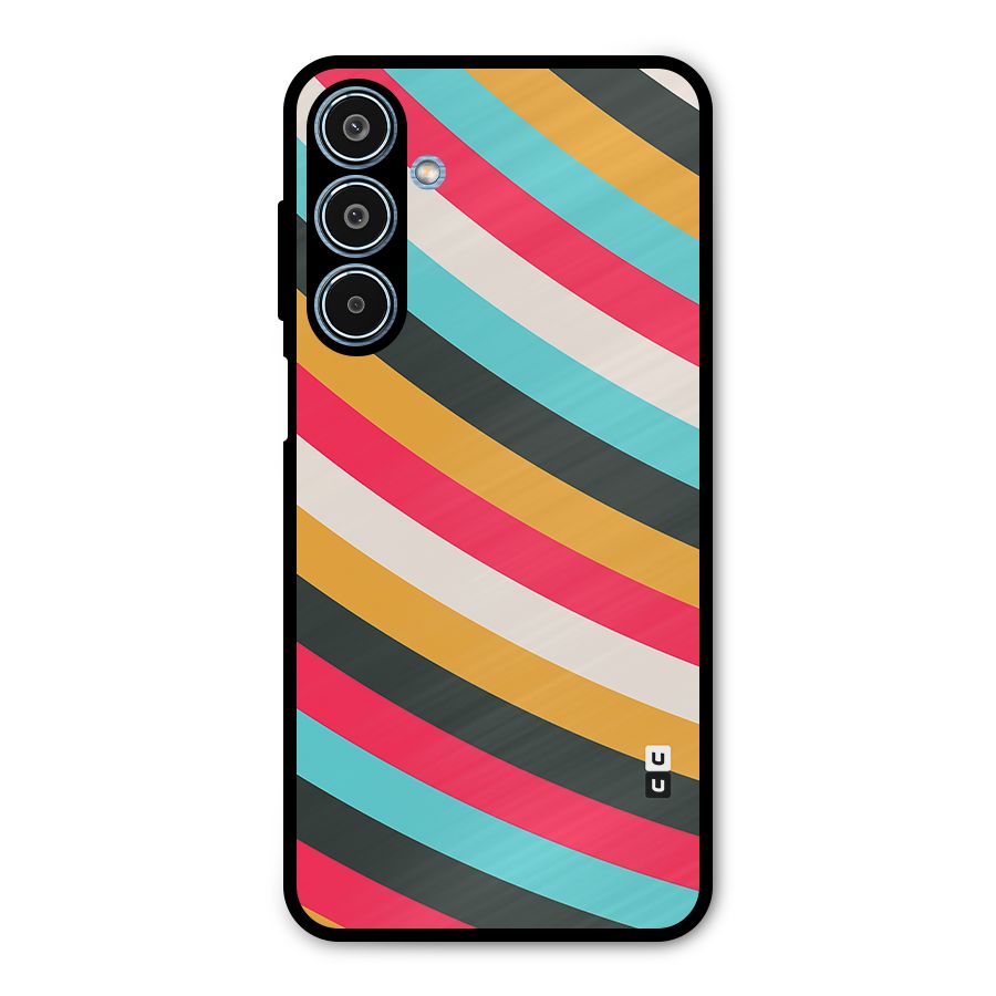 Retro Style Minimal Curves Metal Back Case for Galaxy M35