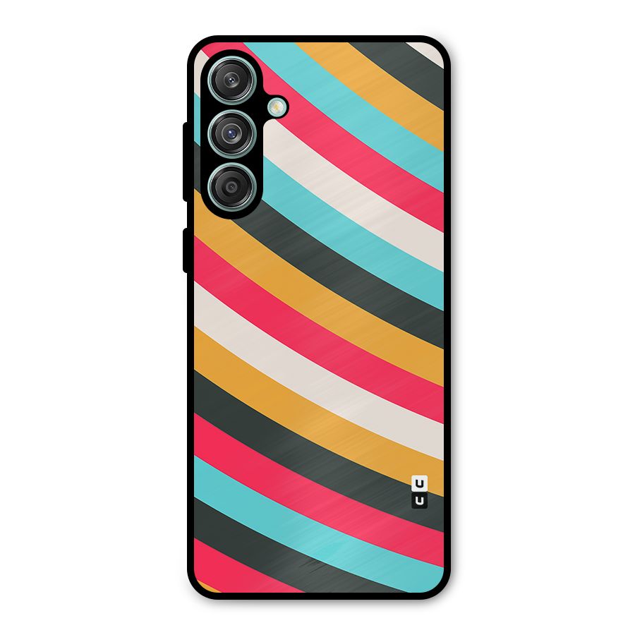 Retro Style Minimal Curves Metal Back Case for Galaxy M55 5G