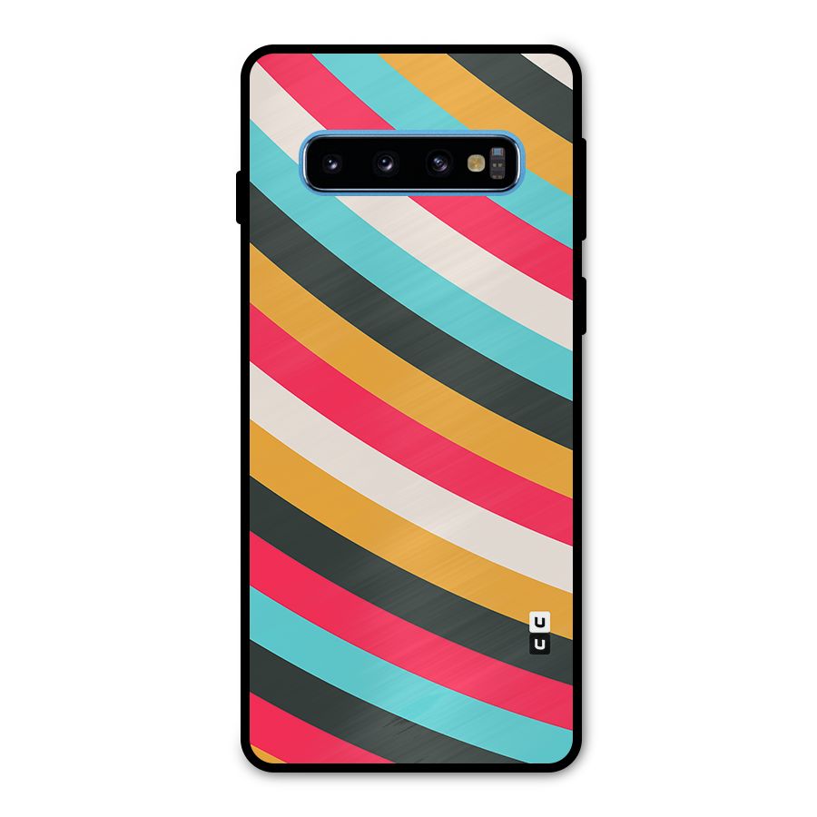 Retro Style Minimal Curves Metal Back Case for Galaxy S10