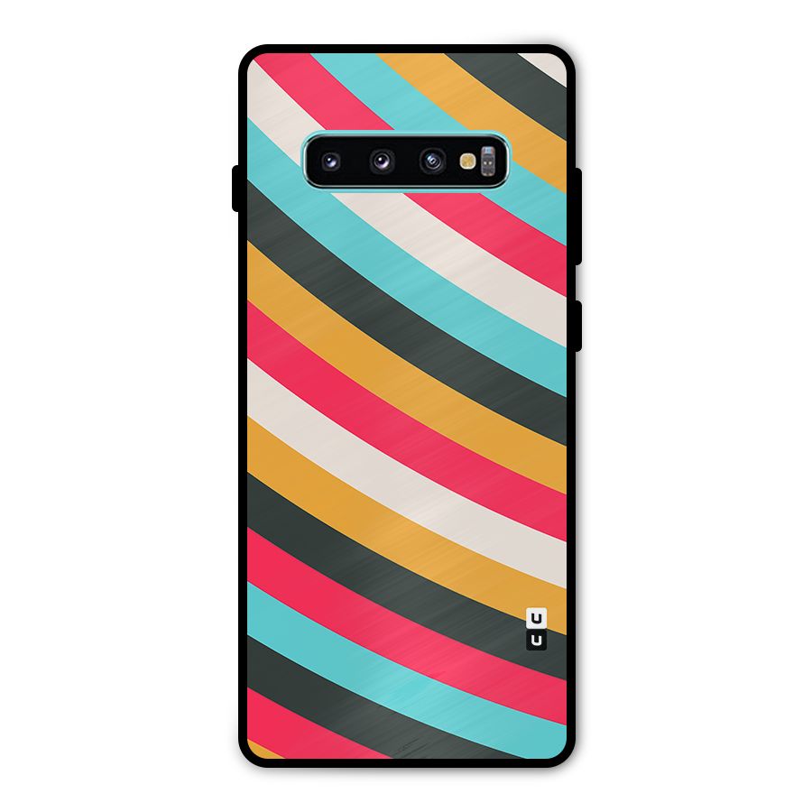 Retro Style Minimal Curves Metal Back Case for Galaxy S10 Plus