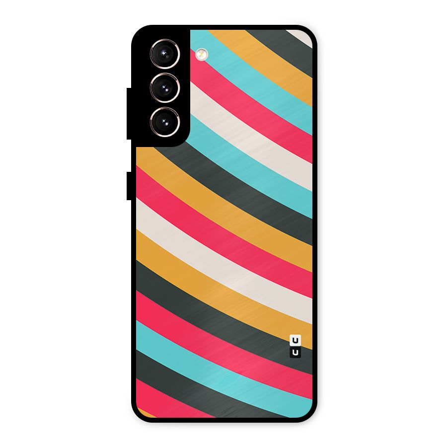 Retro Style Minimal Curves Metal Back Case for Galaxy S21 5G