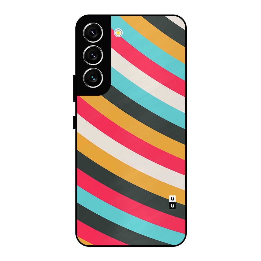 Retro Style Minimal Curves Metal Back Case for Galaxy S22 5G