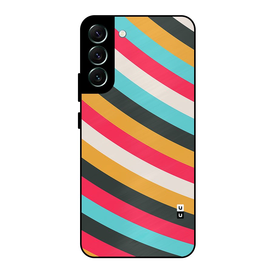 Retro Style Minimal Curves Metal Back Case for Galaxy S22 Plus 5G