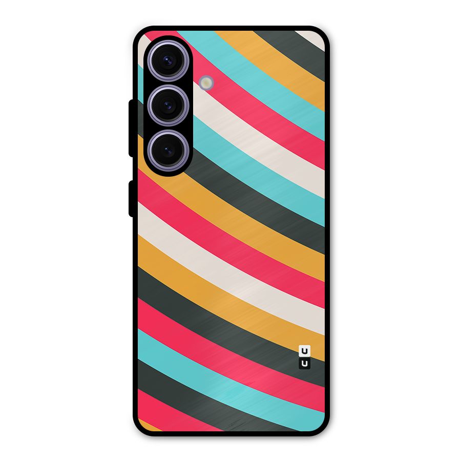 Retro Style Minimal Curves Metal Back Case for Galaxy S24