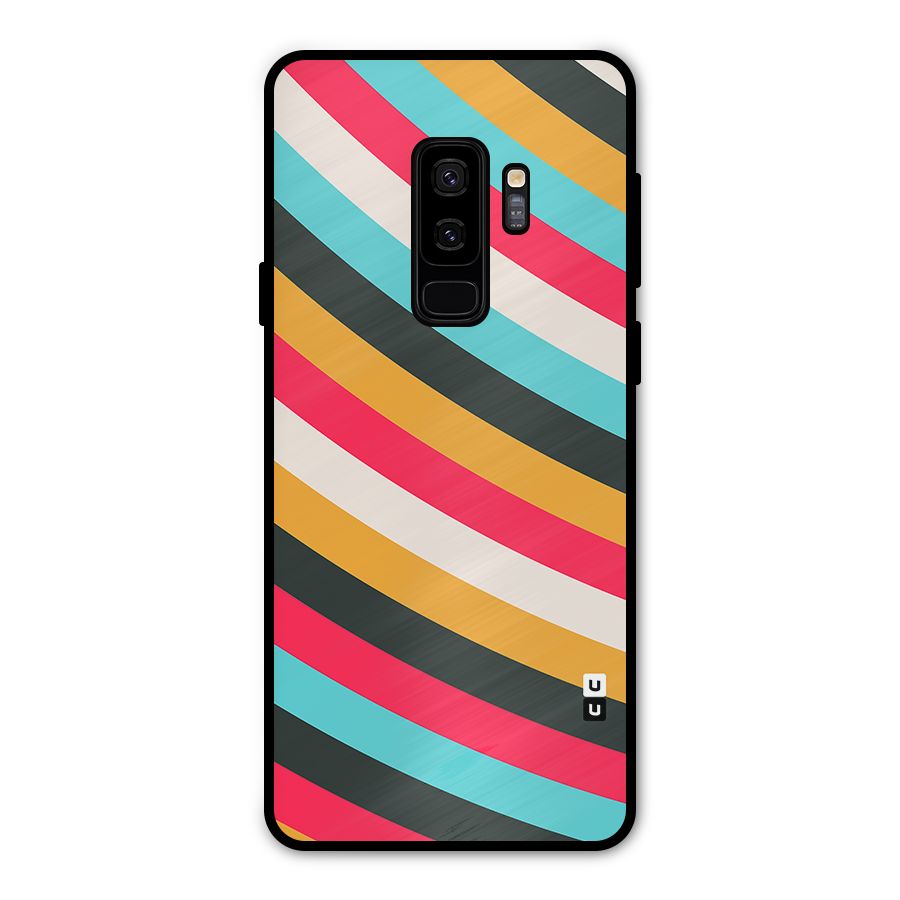 Retro Style Minimal Curves Metal Back Case for Galaxy S9 Plus