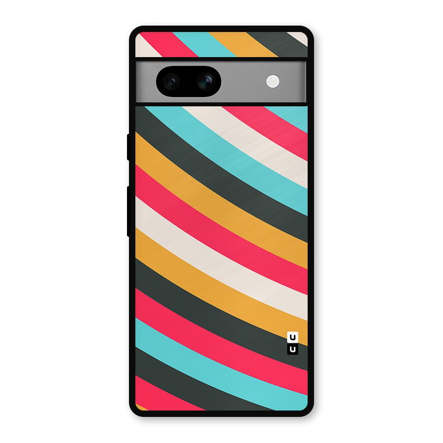 Retro Style Minimal Curves Metal Back Case for Google Pixel 7a