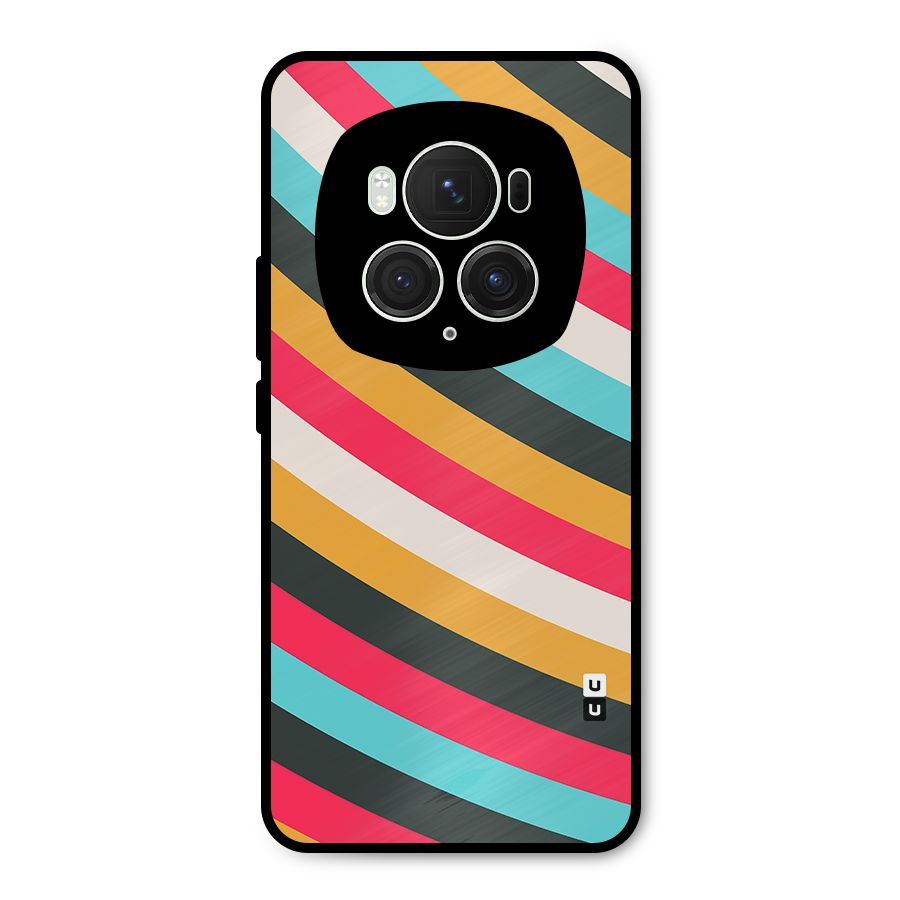 Retro Style Minimal Curves Metal Back Case for Honor Magic6 Pro