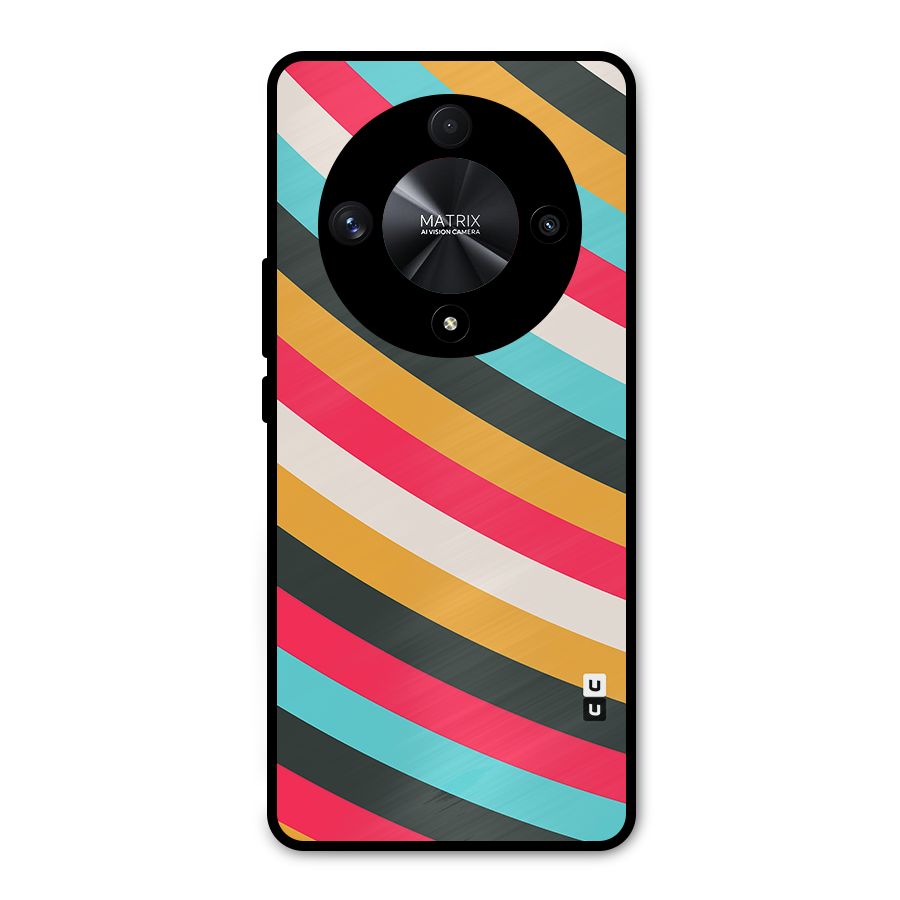 Retro Style Minimal Curves Metal Back Case for Honor X9b