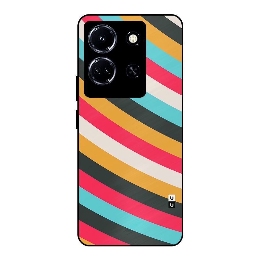 Retro Style Minimal Curves Metal Back Case for Infinix Note 30 5G