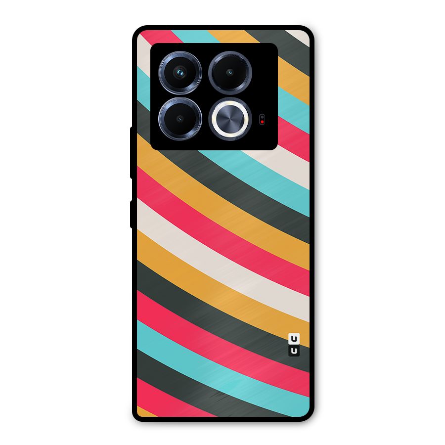 Retro Style Minimal Curves Metal Back Case for Infinix Note 40 5G