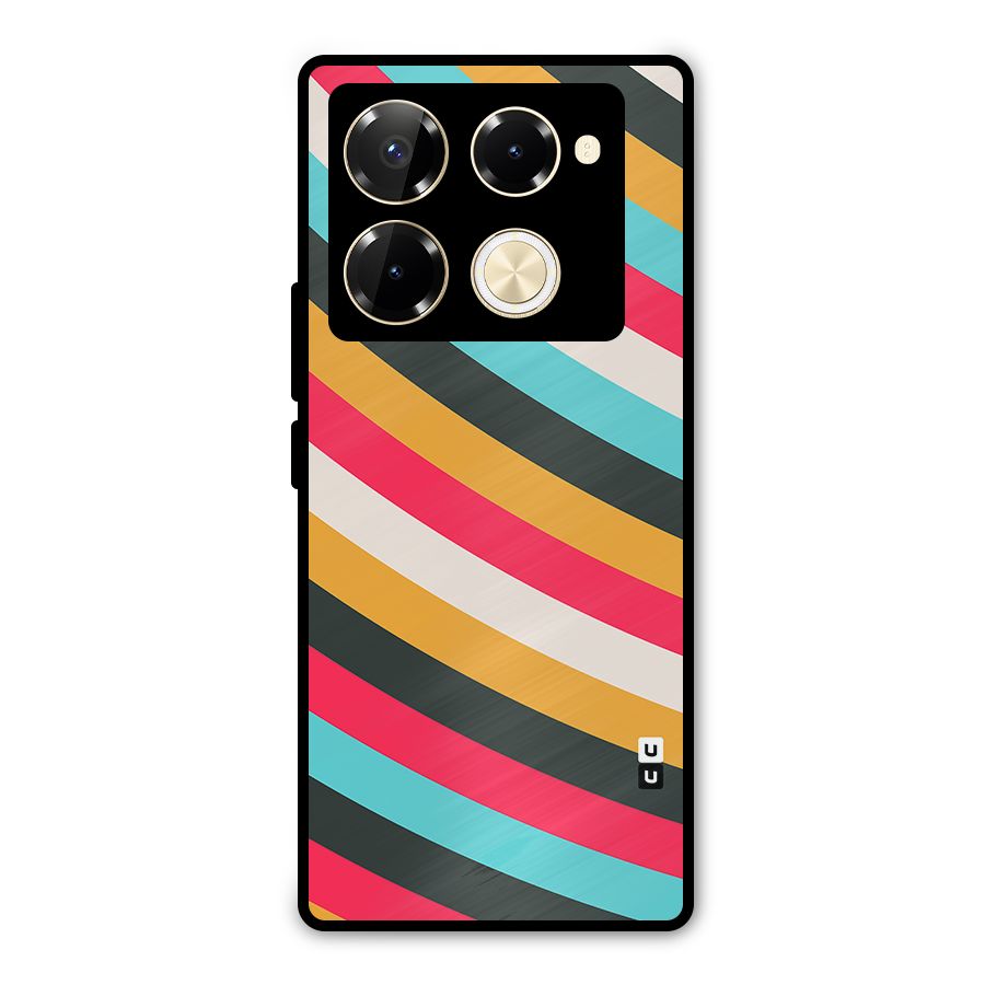 Retro Style Minimal Curves Metal Back Case for Infinix Note 40 Pro Plus