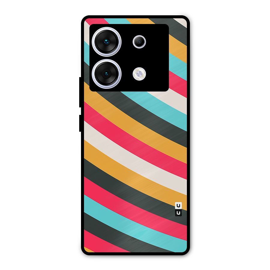 Retro Style Minimal Curves Metal Back Case for Infinix Zero 30 5G
