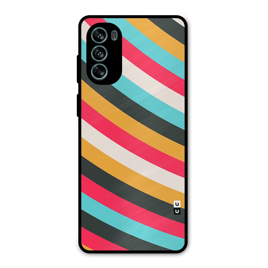 Retro Style Minimal Curves Metal Back Case for Moto G62