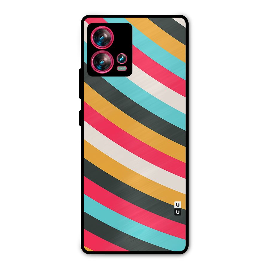 Retro Style Minimal Curves Metal Back Case for Motorola Edge 30 Fusion