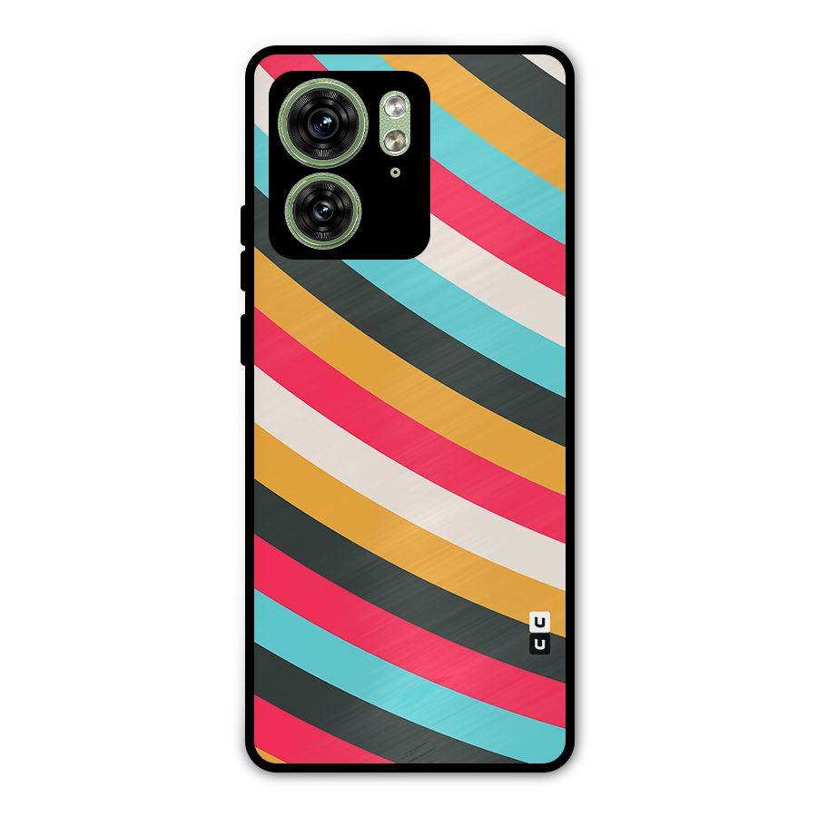 Retro Style Minimal Curves Metal Back Case for Motorola Edge 40 5G