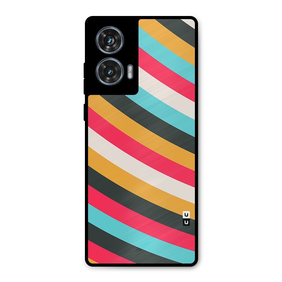 Retro Style Minimal Curves Metal Back Case for Motorola Edge 50 Fusion