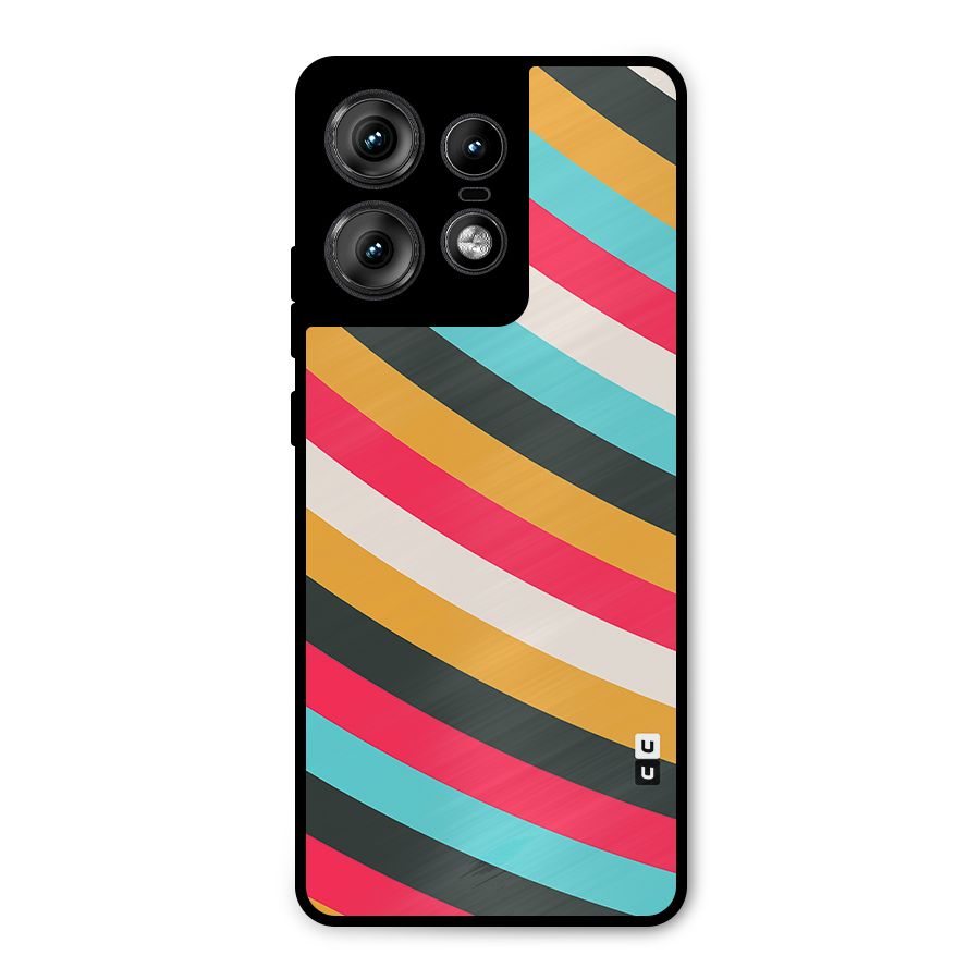 Retro Style Minimal Curves Metal Back Case for Motorola Edge 50 Pro