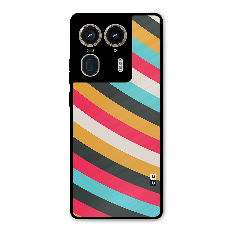 Retro Style Minimal Curves Metal Back Case for Motorola Edge 50 Ultra
