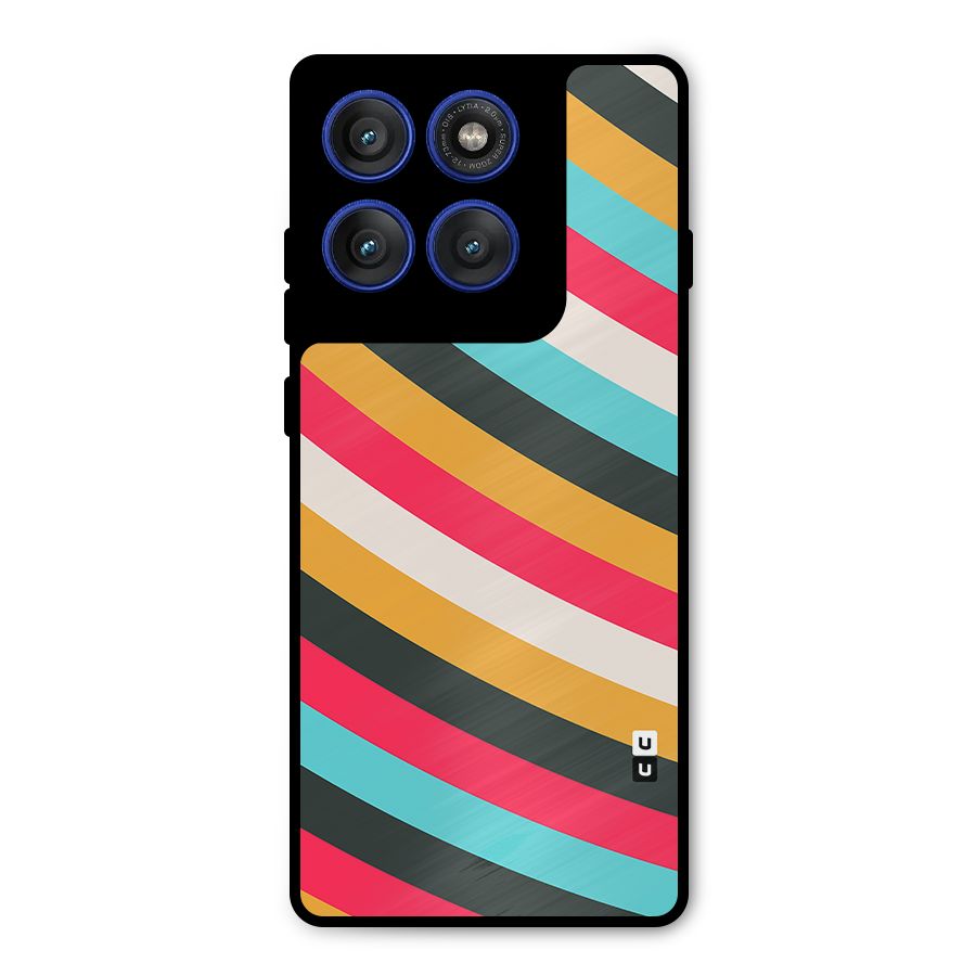 Retro Style Minimal Curves Metal Back Case for Motorola Edge 60 Pro