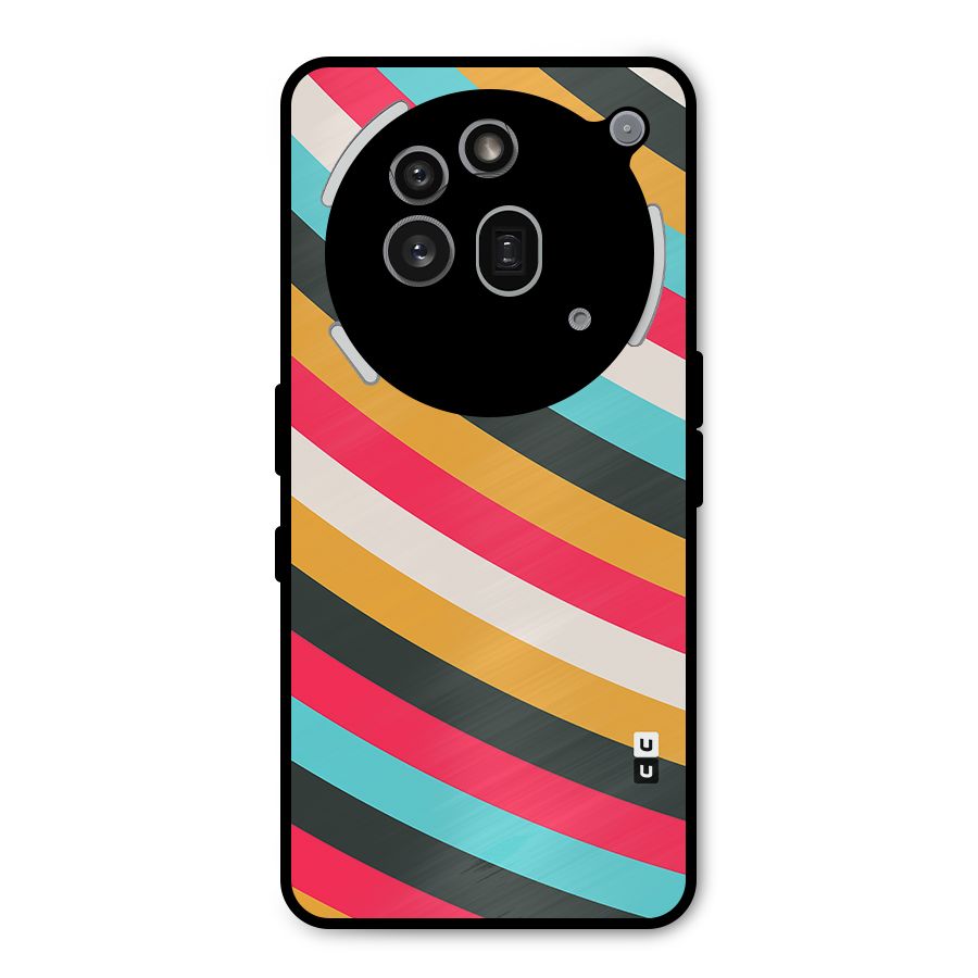 Retro Style Minimal Curves Metal Back Case for Nothing Phone 3a Pro