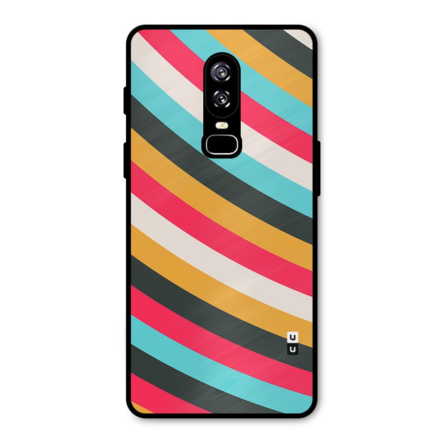 Retro Style Minimal Curves Metal Back Case for OnePlus 6