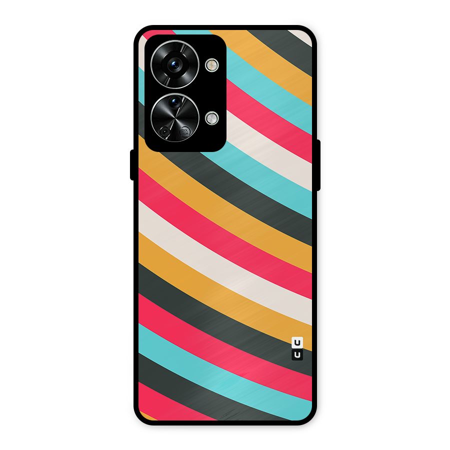 Retro Style Minimal Curves Metal Back Case for OnePlus Nord 2T
