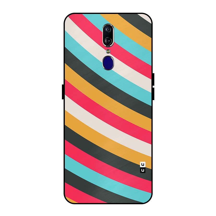 Retro Style Minimal Curves Metal Back Case for Oppo F11