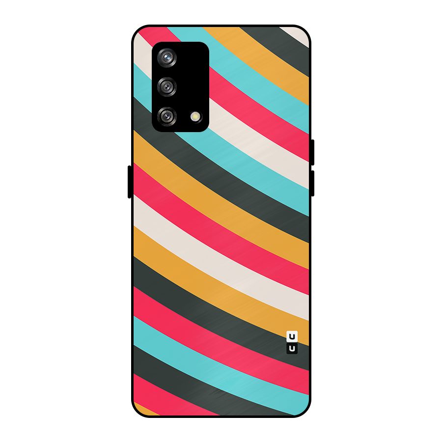 Retro Style Minimal Curves Metal Back Case for Oppo F19
