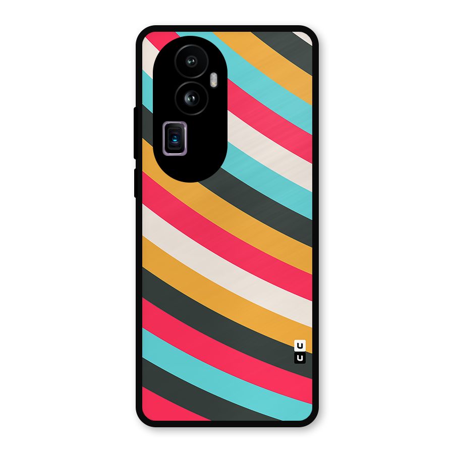 Retro Style Minimal Curves Metal Back Case for Oppo Reno10 Pro Plus