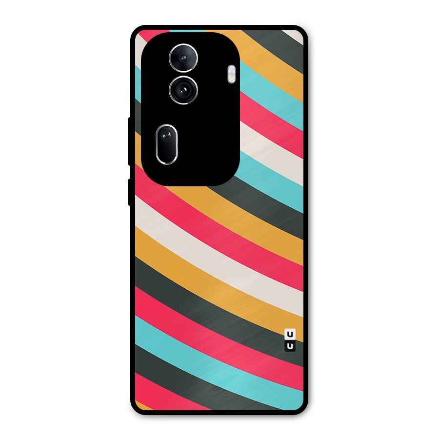 Retro Style Minimal Curves Metal Back Case for Oppo Reno11 Pro 5G