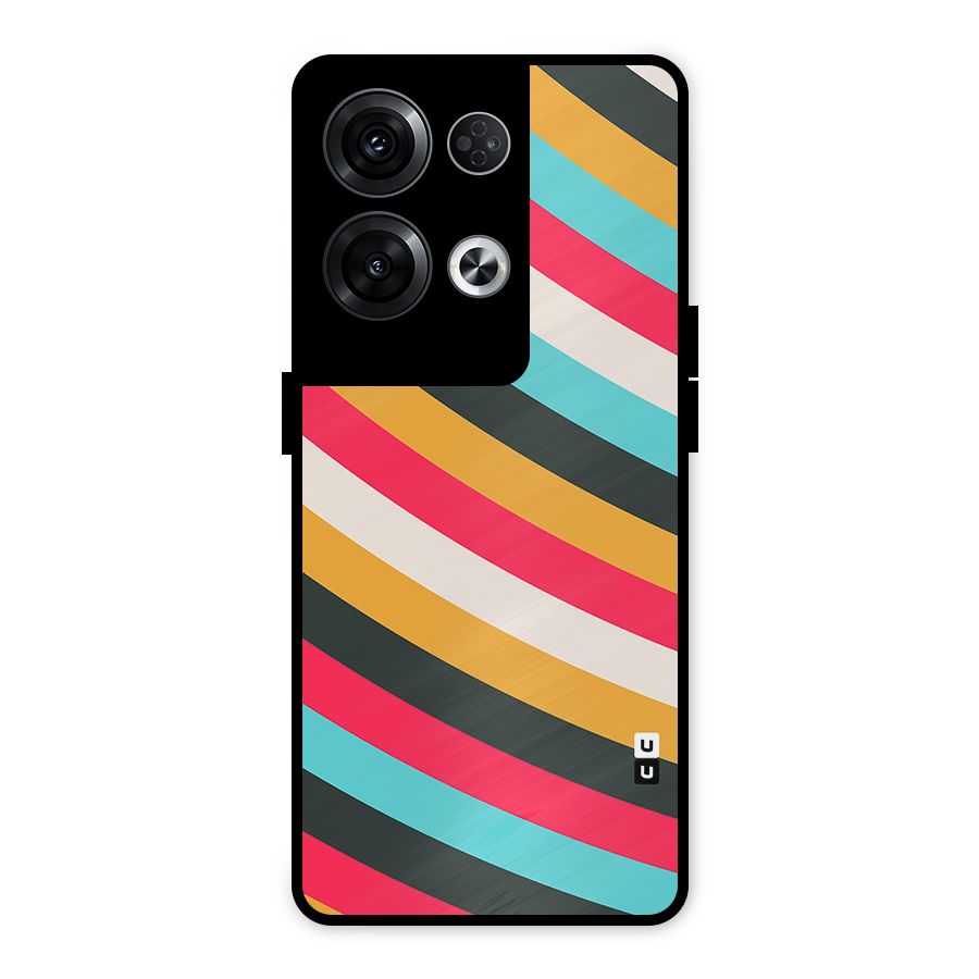 Retro Style Minimal Curves Metal Back Case for Oppo Reno8 Pro 5G