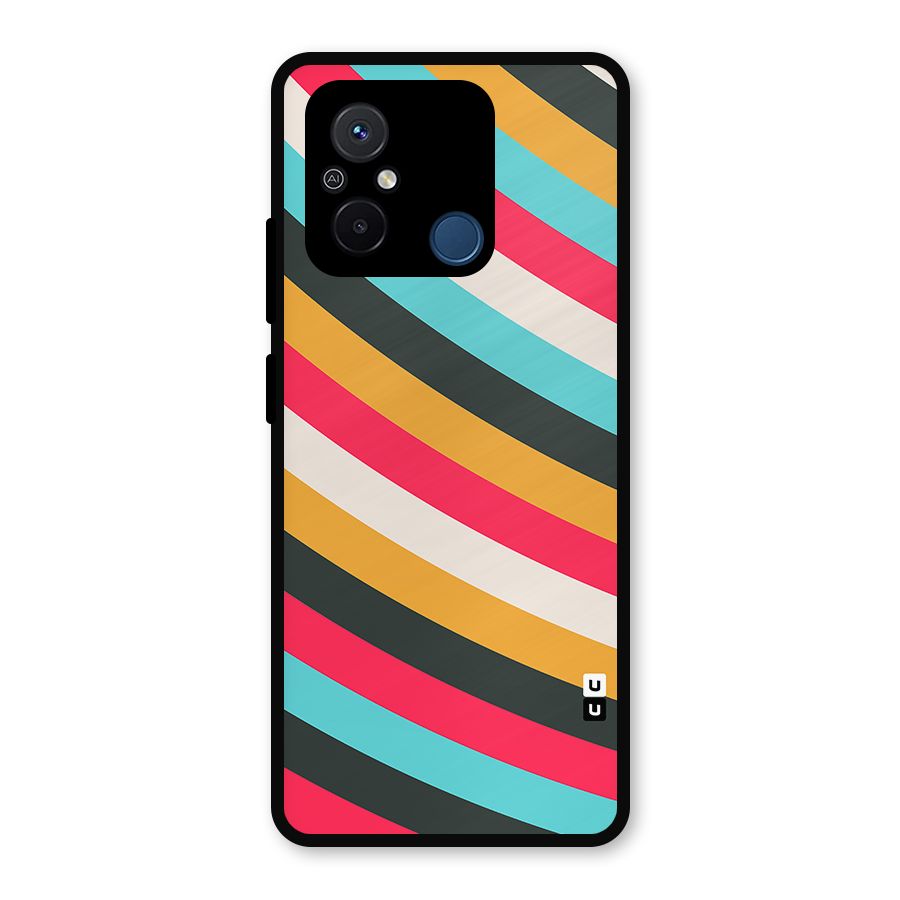 Retro Style Minimal Curves Metal Back Case for Poco C55