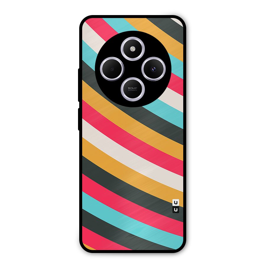 Retro Style Minimal Curves Metal Back Case for Poco C75 5G