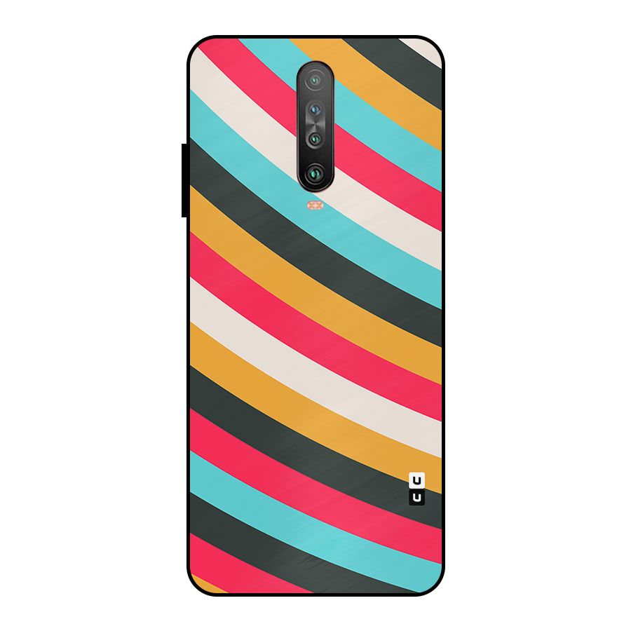 Retro Style Minimal Curves Metal Back Case for Poco X2